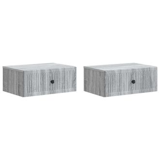 vidaXL Armario De Noche Con Caj&oacute;n 2 Pcs Gris Sonoma 49 X 34,5 X 20 Cm Vidaxl