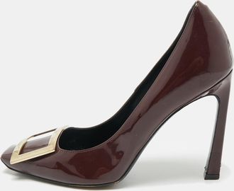 Roger Vivier Burgundy Patent Leather Trompette Pumps