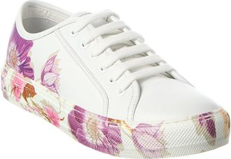 Ferragamo Borg Print Leather Sneaker