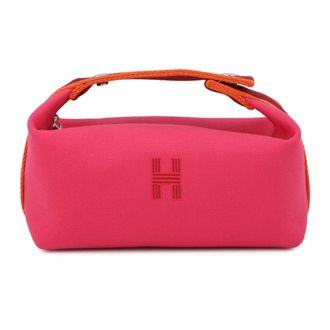 Herm&egrave;s Silver Canvas Pouch (Pre-Owned)