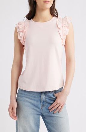 Wit & Wisdom Ruffle Sleeve Top in Whisper Pink at Nordstrom Rack, Size X-Small