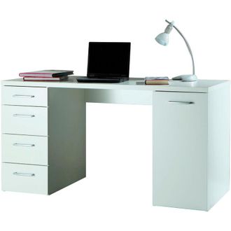Composad Scrivania moneta 139X60XH74CM bianca con 1 anta e