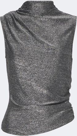 Veronica Beard Top Mylie in jersey lam&eacute;