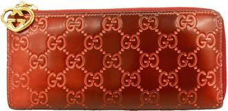 Gucci Red Color Long Wallet (Bi-Fold) (Pre-Owned)