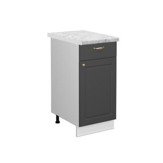 Vicco Mueble Bajo De Cocina Fame-line, Antracita-oro, 40 Cm, Et M&aacute;rmol, Vicco