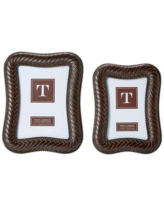 Two's Company Set Of 2 Herringbone Weave Photo Frames