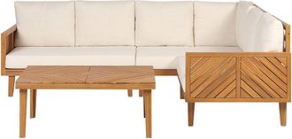 Beliani Conjunto de jard&iacute;n de madera marr&oacute;n 4 personas