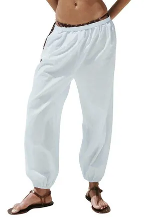 Mango Cotton Balloon Pants in Sky Blue at Nordstrom, Size 6