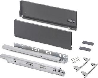 Emuca Caj&oacute;n Exterior Vertex Con Regulaci&oacute;n 3d De Altura 178mm, 60kg, Profundidad 500mm, Acero, Gris Antracita - Emuca