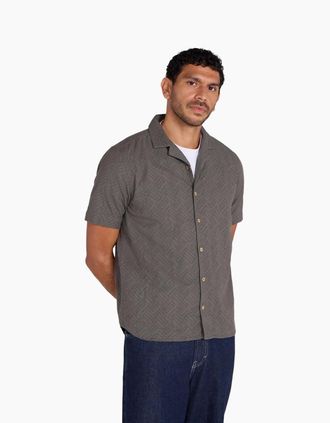 Mountain Warehouse Mens Mountain Warehouse Mens Fiji Textured Shirt - Green - Size: 44/Regular