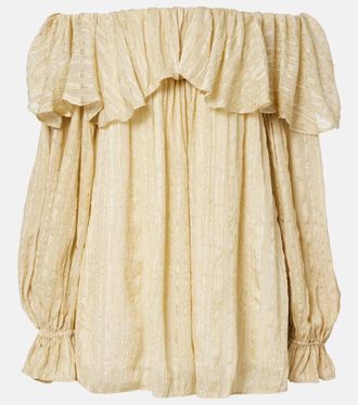 Xu Zhi Top en mezcla de seda a rayas