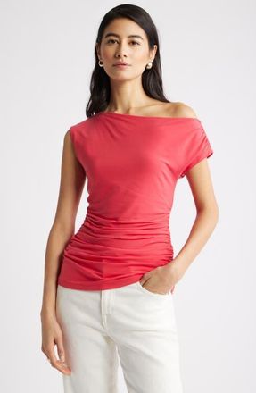 Nordstrom Asymmetric One-Shoulder Top in Red Saucy at Nordstrom, Size Xx-Small