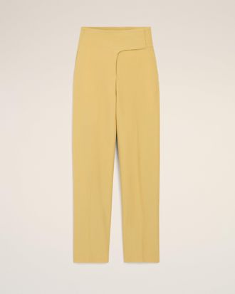 Ami Yellow New Wool Wrapped Belted Trousers Yellow - XXS - for Women