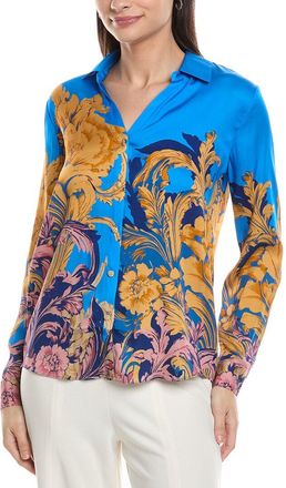 Elie Tahari Printed Silk-Blend Blouse
