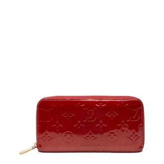 Louis Vuitton Pomme Damour Red Color Patent Leather Long Wallet (Bi-Fold) (Pre-Owned)