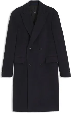 BOSS Slim-fit double-breasted coat in an alpaca blend