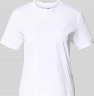 s.Oliver Red Label Boxy Fit T-Shirt aus reiner Baumwolle in Weiss, Gr&ouml;&szlig;e 34