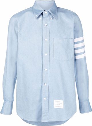 Thom Browne 4-Bar long-sleeve shirt - men - Cotton - 0 - Blue