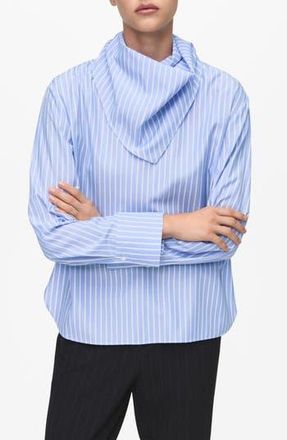 Mango Handkerchief Stripe Shirt in Sky Blue at Nordstrom Rack, Size 6