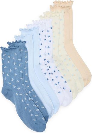 Nordstrom Rack 5-Pack Assorted Lettuce Edge Crew Socks in Blue Multi at Nordstrom Rack
