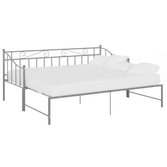 Berkfield Home Pull-out Sofa Bed Frame Grey Metal 90x200 cm