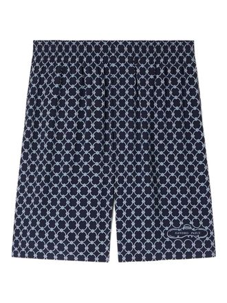 Sandro geometric-pattern shorts - men - Viscose - 46 - Blue