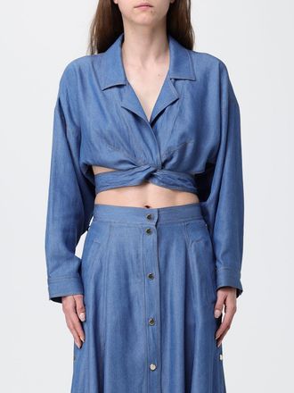 Simona Corsellini Blusa crop in twill di viscosa