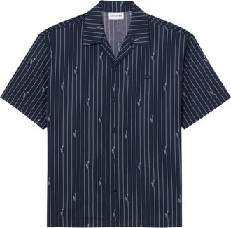 Lacoste Short Sleeve Shirt - Heren - Korte mouwen Overhemden - Zwart - M - Katoen - Overhemden