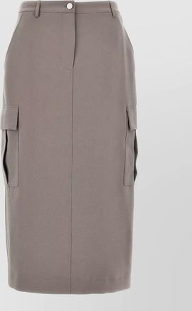 Theory high-rise cargo midi skirt