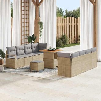 vidaXL Vidaxl - Conjunto De Sof&aacute; De Jard&iacute;n Beige, Gris Claro 80 X 80 X 71 Cm