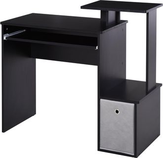 Carter's Computer Desk with Sliding Keyboard Tray Storage Drawer Shelf Home Office Workstation Black - CARTER | TJ Hughes