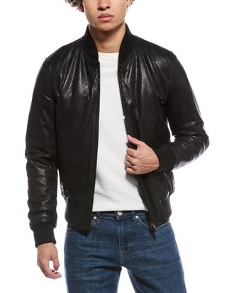 Slowear Montedoro By Slowear Leather Bomber Jacket