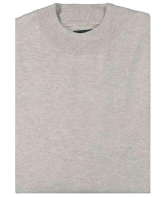 Ragman Rundhalspullover RAGMAN, Herren, Gr. 56, hellgrau, 95% Baumwolle 5% Kaschmir, hoch geschlossener Ausschnitt, Pullover Rundhalspullover