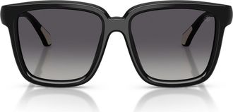 Moncler Clasico 54mm Polarized Gradient Pillow Sunglasses in Shiny Black /Grey Gradient at Nordstrom