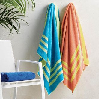 Frontgate Framed Beach Towel - Air Blue/Sea Blue, Individual - Frontgate Resort Collection