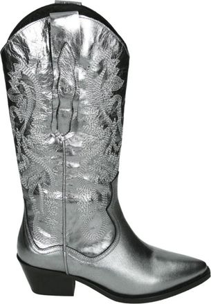 Babouche Lifestyle Westers Stijl Zilveren Laars - Dames - Cowboylaarzen - Grijs - 38 EU - Schoenen