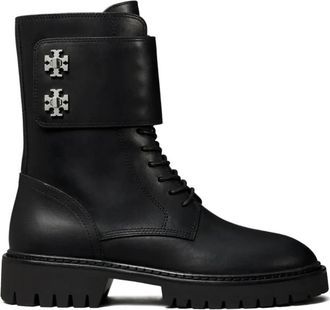 Tory Burch Schoenen, Dames, Zwart, 37 1/2 EU, Leer, Turnlock Enkellaars