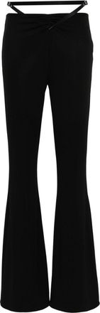 Courrèges belted bootcut trousers - women - Viscose/Elastane - 38 - Black
