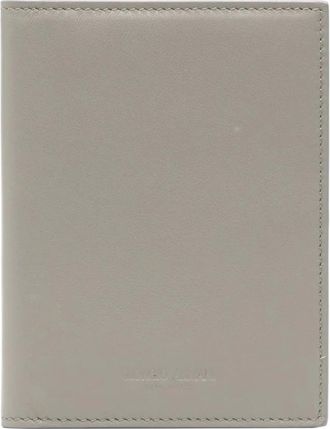 Giorgio Armani Wallets & Cardholders, unisex, Gray, ONE SIZE, Grey Leather Cardholder Bi-Fold Design