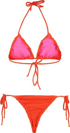 Reina Olga Womens Concetta Triangle Bikini Top Orange Exterior: Polyamide Bikinis