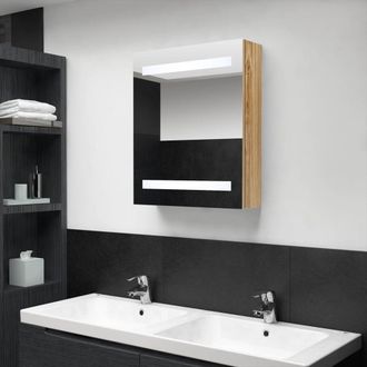 vidaXL Armario De Ba&ntilde;o Con Espejo Roble 50x14x60 Cm Vidaxl