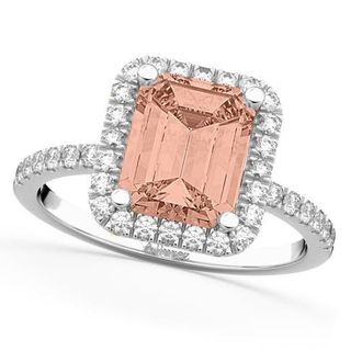 Allurez Morganite & Diamond Engagement 14k in 3.32 Ct/white Gold at Nordstrom, Size 6.5