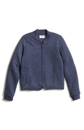Marine Layer Corbet Quilted Bomber Jacket in Navy at Nordstrom, Size Large