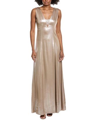 PESERICO Metallic Maxi Dress