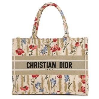 Dior Beige Multi-Color Canvas Handbag Tote Bag (Pre-Owned)