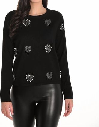 Frank Lyman Design Womens Bling Sweater In Black