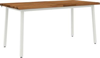 vidaXL Mesa De Comedor Con Borde Natural 160 X 90 X 75 Cm Natural Vidaxl