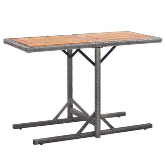 vidaXL Vidaxl - Mesa De Jard&iacute;n Rat&aacute;n Sint&eacute;tico Y Madera Acacia Gris Antracita