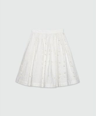 Msgm White Cotton Midi Womens Skirt