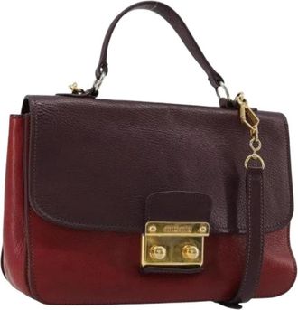 Miu Miu Pre-owned Hand Bag - Dames - Vintage Handtas - Rood - ONE Size - Leer - Vintage